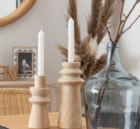 atmosphera wooden candleholders