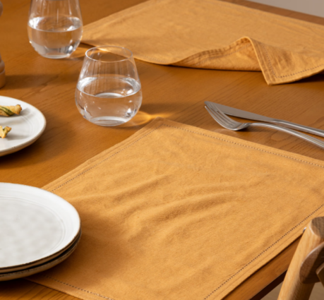 atmosphera mustard fabric placemat