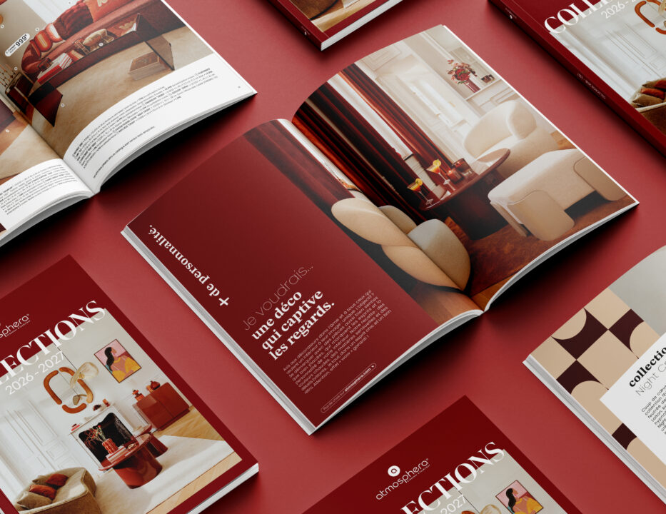 Mock up du catalogue Atmosphera Collection 2026 - 2027 - Atmosphera marque du Groupe JJA