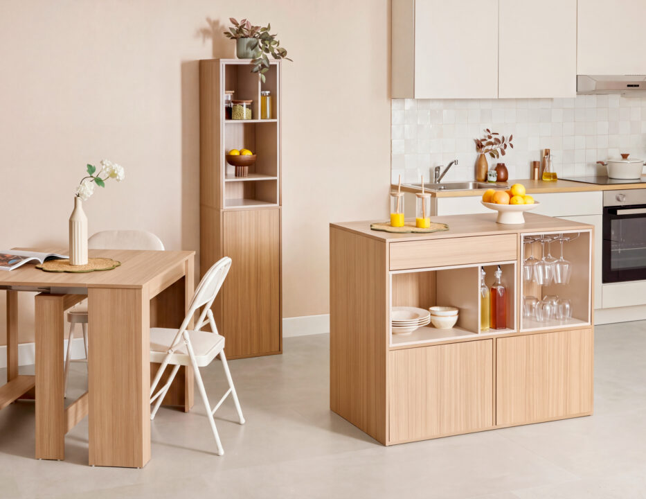 Vignette qui illustre l'article d'une cuisine et salon avec le mobilier 5five.