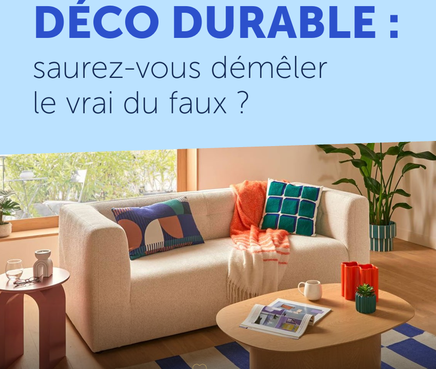 Salón amueblado con muebles y accesorios decorativos que ilustran los desafíos de la decoración sostenible y el consumo responsable